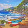 Coastal Boats Beach Paint By Numbers