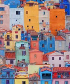 Colorful Bosa Sardinia Paint By Numbers