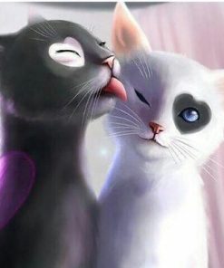 Love Cats in Black and White Paint By Numbers