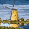 River Windmill Landscape Paint By Numbers
