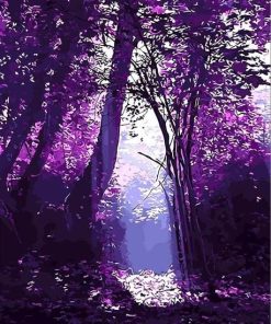 Purple Forest Landscape Paint By Numbers