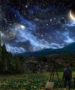 Starry Night Landscape Paint By Numbers