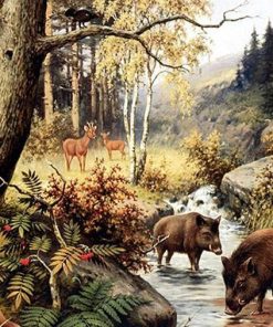 Pigs and Deer Wildlife Paint By Numbers