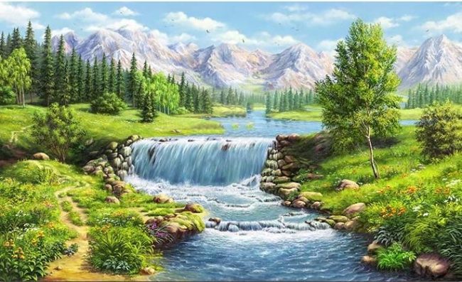 River Landscape Serenity Paint By Numbers