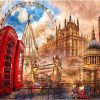 London Red Bus Cityscape Paint By Numbers