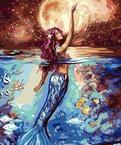 Moonlight Mermaid Woman Paint By Numbers