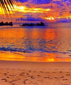 Scenic Beachside Sunset Paint By Numbers