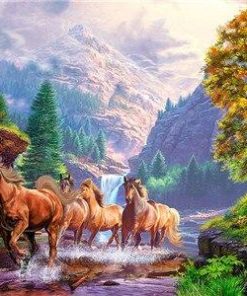 Wild Horses River Herd Paint By Numbers
