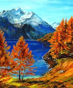 Mountain Lake Scenery Paint By Numbers