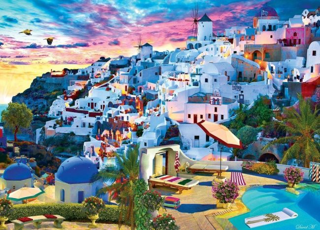 Santorini Greece Cityscape Paint By Numbers