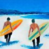 Surfing Boys Beach Scene Paint By Numbers