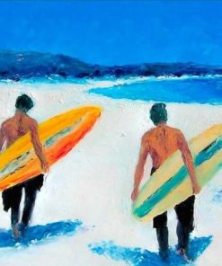 Surfing Boys Beach Scene Paint By Numbers