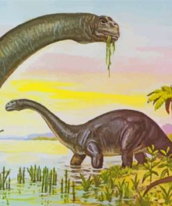 Brontosaurus Dinosaur Paint By Numbers
