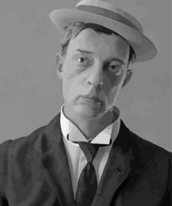 Buster Keaton Classic Black and White Paint By Numbers
