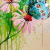 Butterfly and Flowers Painting Paint By Numbers