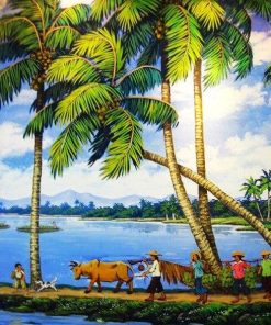 Village Nature Scene Paint By Numbers