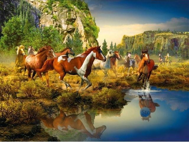 Finalizing the Wild Stallions Herd Paint By Numbers Artwork