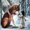 Wolf and Girl Painting Kit Paint By Numbers