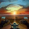Motorcycle Journey Sunset Paint By Numbers