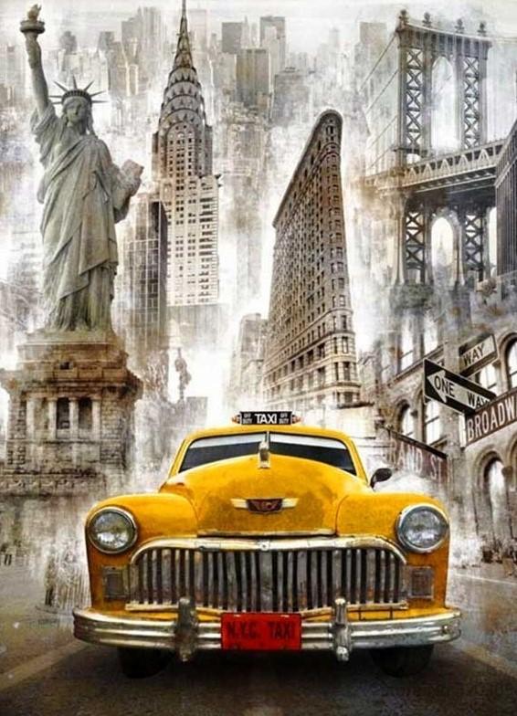finalizing Iconic NYC Taxi Scene Paint By Numbers artwork