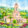 Newport Beach Temple Scenic Paint By Numbers