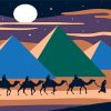 Desert Camels Under Moon Paint By Numbers