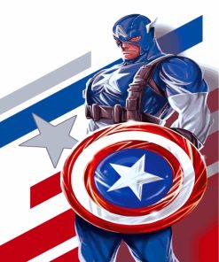 Captain America Superhero Paint By Numbers