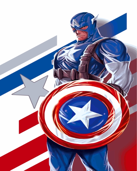 Finalized Captain America Superhero Artwork
