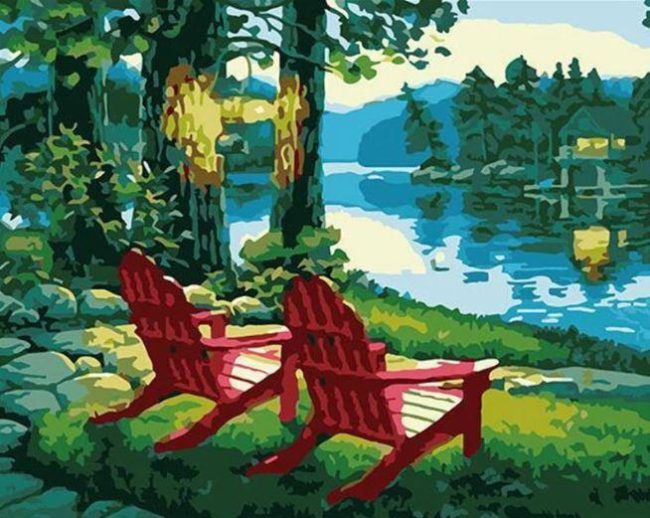 Tranquil Lakeside Chair Paint By Numbers