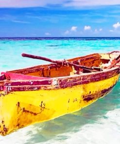 Caribbean Fishing Boat Art Paint By Numbers