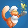 Chef Cat Cartoon Paint By Numbers