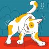 Frightened Cartoon Cat Paint By Numbers