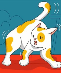 Frightened Cartoon Cat Paint By Numbers