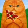 Fat Cat with Pizza Paint By Numbers