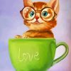 Cat with Glasses Paint By Numbers