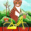Kitty Adventures On Bicycle Paint By Numbers