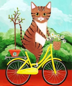Kitty Adventures On Bicycle Paint By Numbers