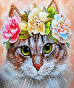 Floral Cat Paint By Numbers