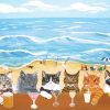 Beach Cats Paint By Numbers