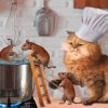 Chef Cat and Mouse Paint By Numbers