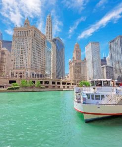 Beautiful Chicago Riverwalk Paint By Numbers