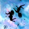 Girls Silhouette Swing Paint By Numbers