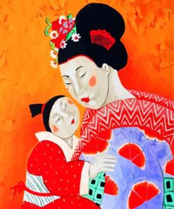 Japanese Mother and Daughter Paint By Numbers