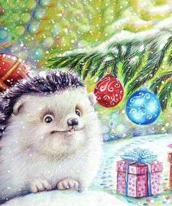 Festive Hedgehog Animals Paint By Numbers