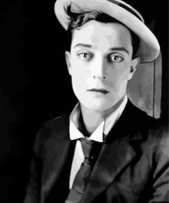 Buster Keaton Classic Black and White Paint By Numbers