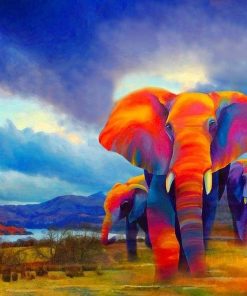 Colorful Elephant Wildlife Paint By Numbers