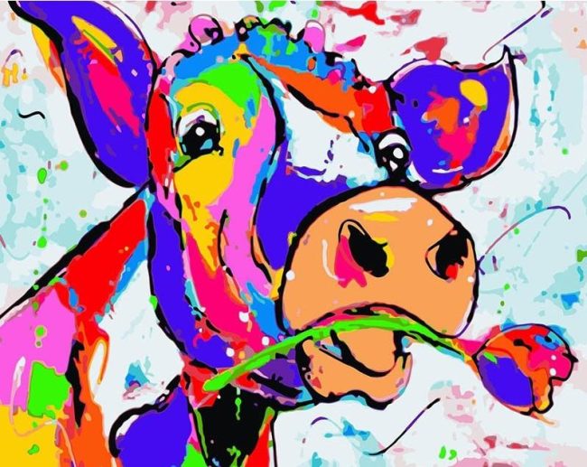 Colorful Rainbow Cows Paint By Numbers