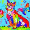 Colorful Cats With Butterflies Paint By Numbers