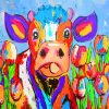 Colorful Cow Calf Paint By Numbers
