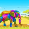 Colorful Bull Elephant Paint By Numbers